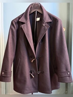 ARMANI COLLEZIONI Cashmere & Wool Toggle Peacoat Jacket Black 52 / 42 US $2495